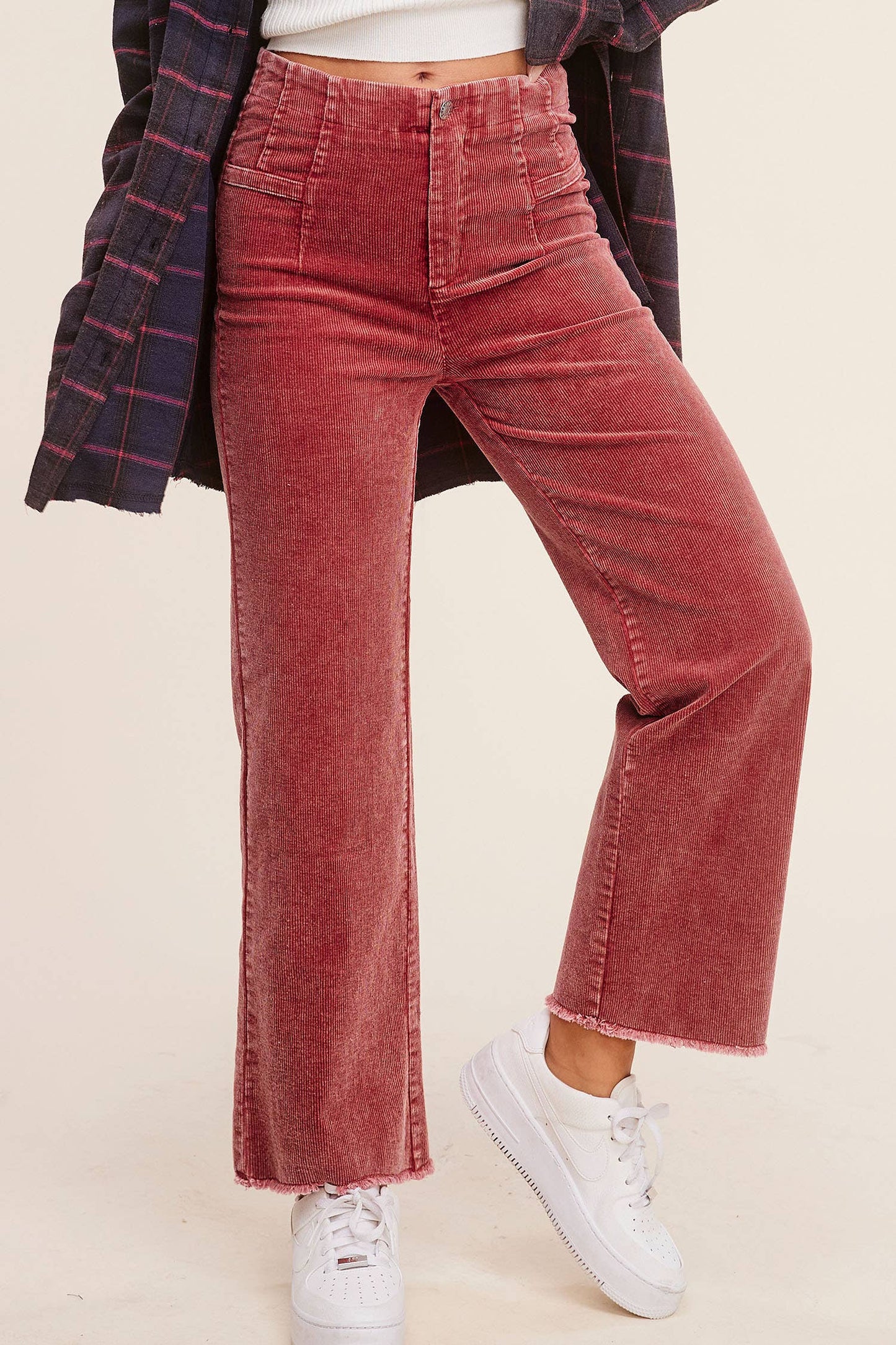 La Miel High Waisted Wide Leg Corduroy Pants