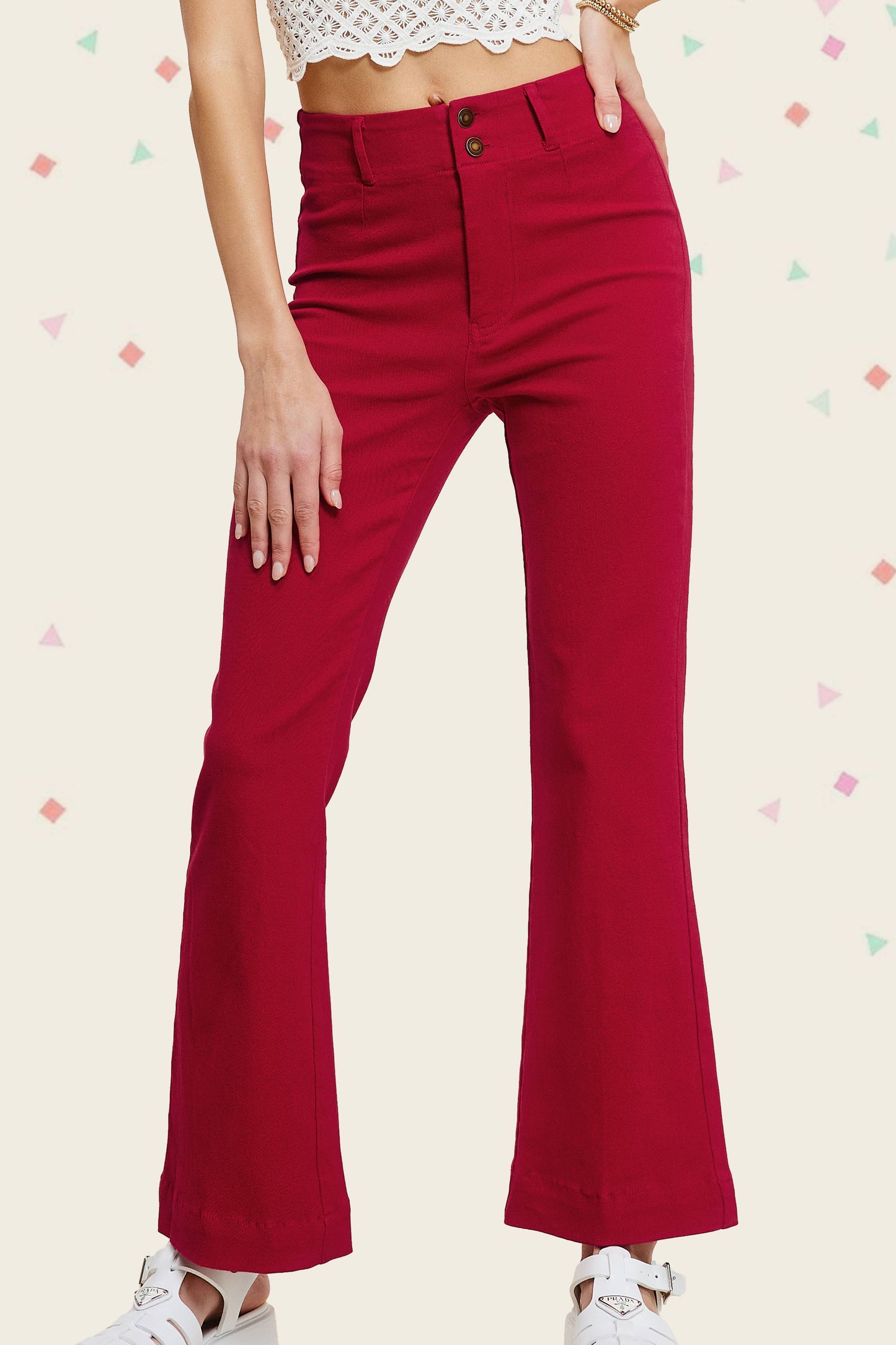Soft Washed Stretchy High Waisted Wide Flare Pants