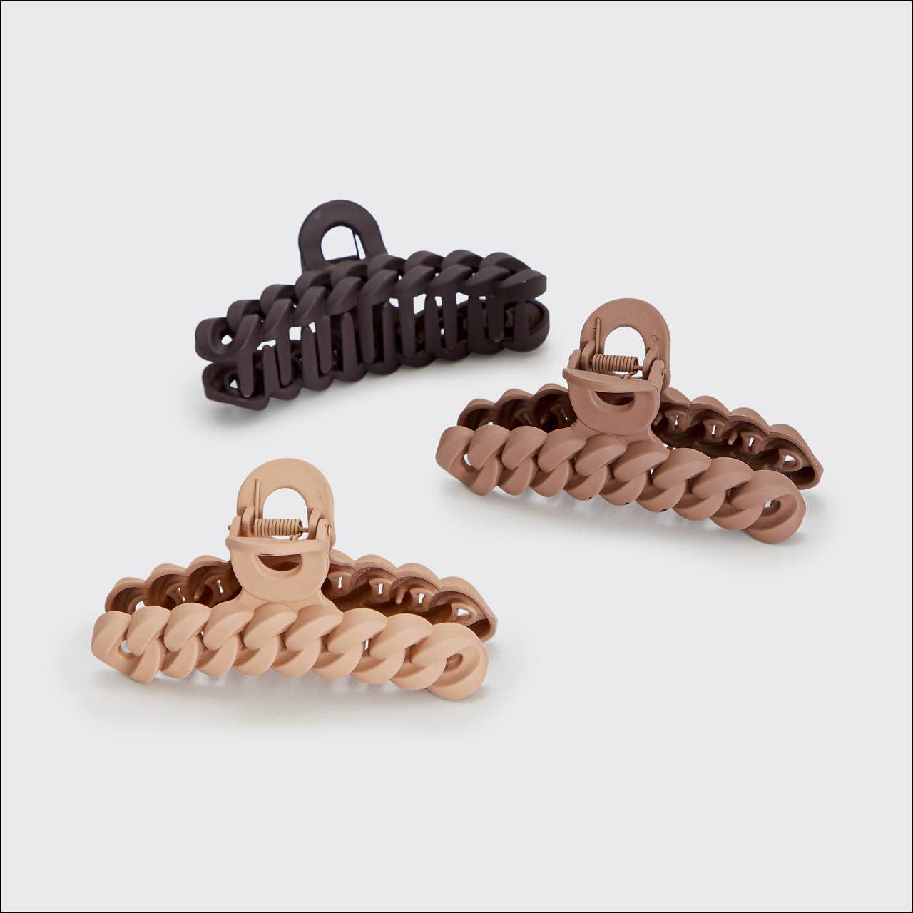 Kitsch Chain Claw Clip 3pc Set - Neutral