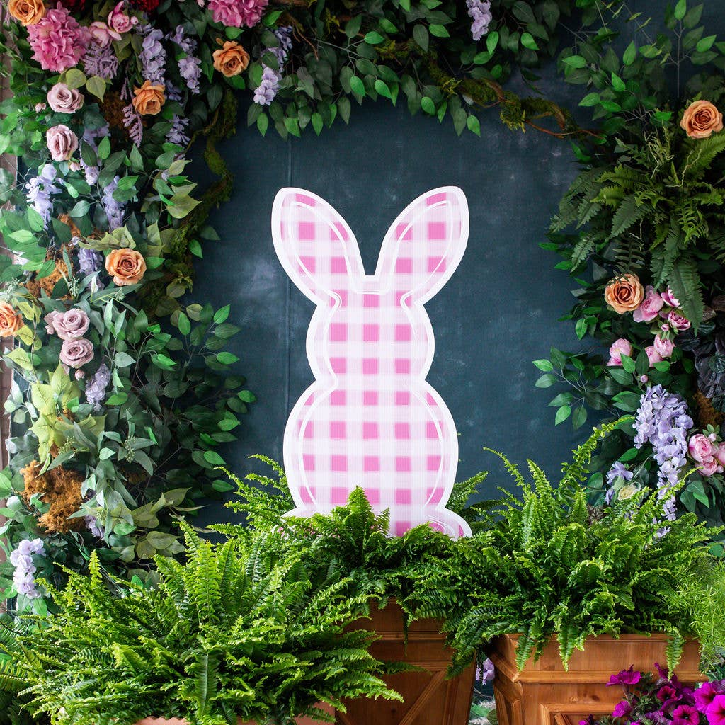 Gingham Bunny Garden Stakes Collection