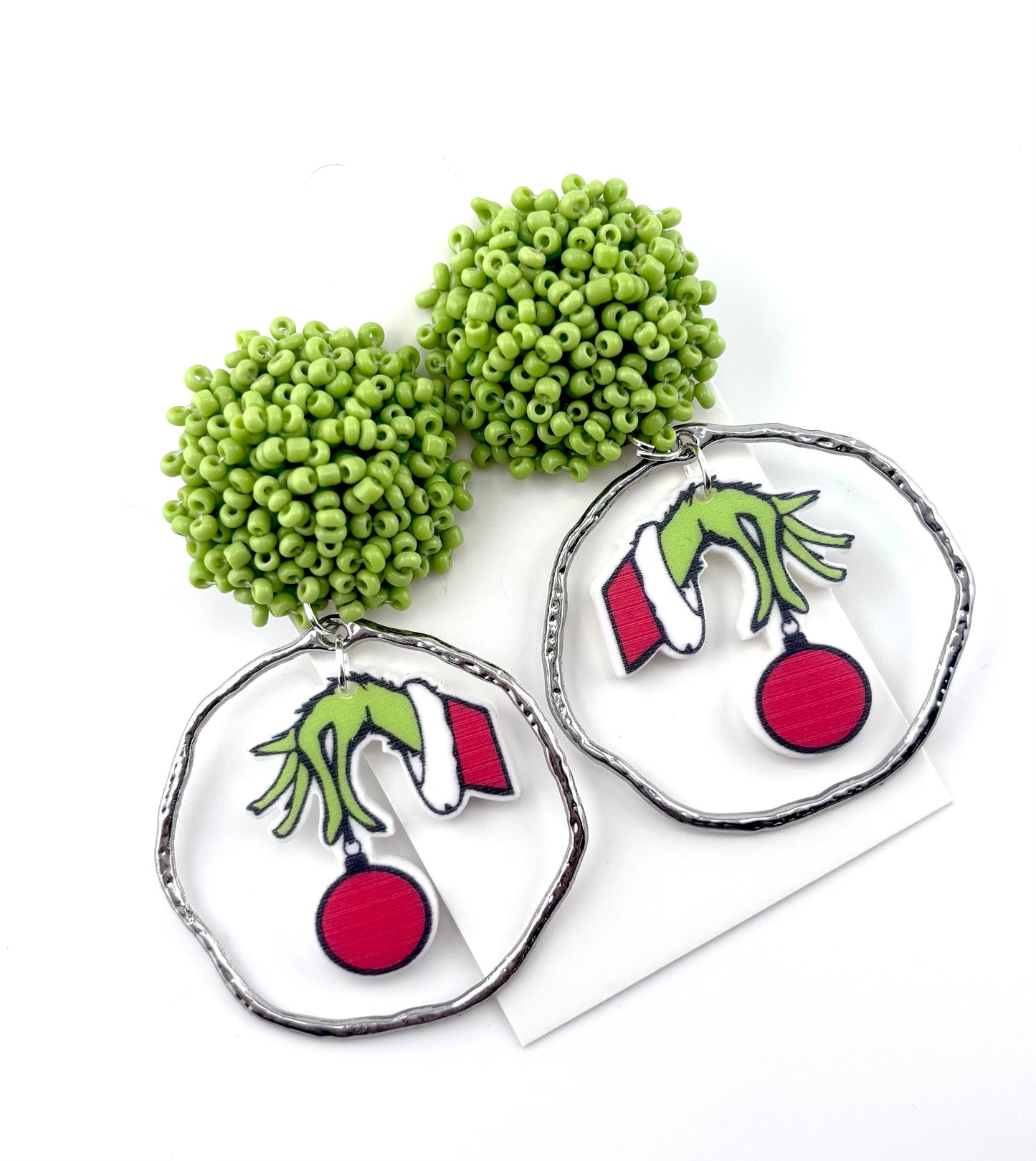 Grinch Hand Christmas Earrings
