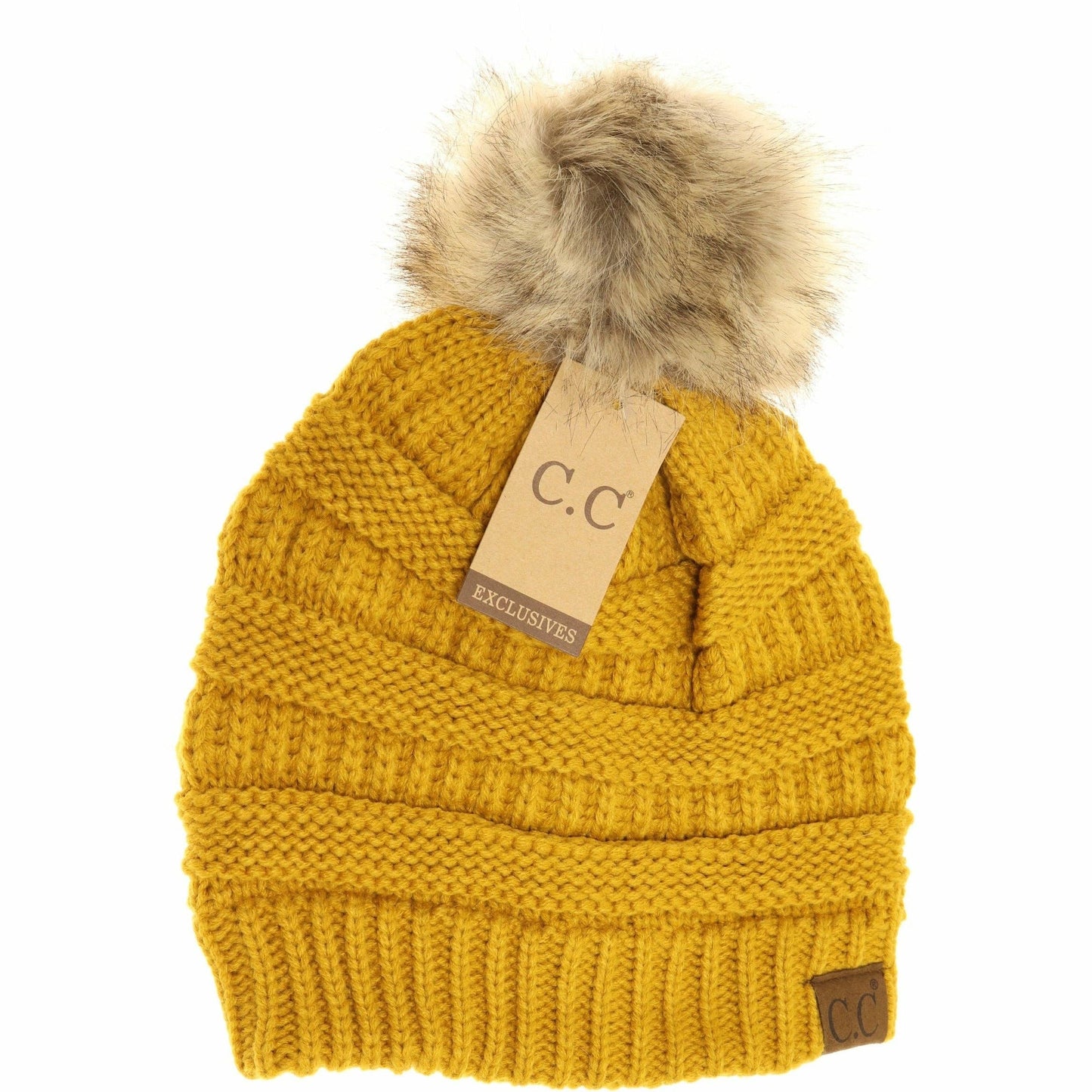 C.C Fur Pom Beanie