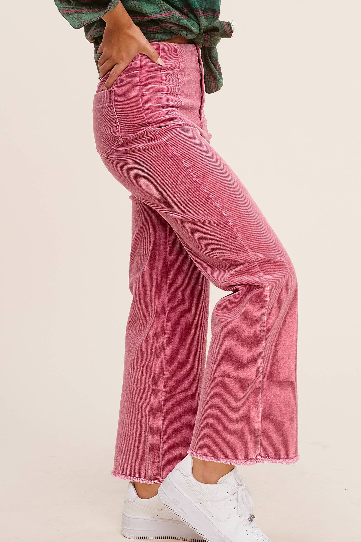 La Miel High Waisted Wide Leg Corduroy Pants