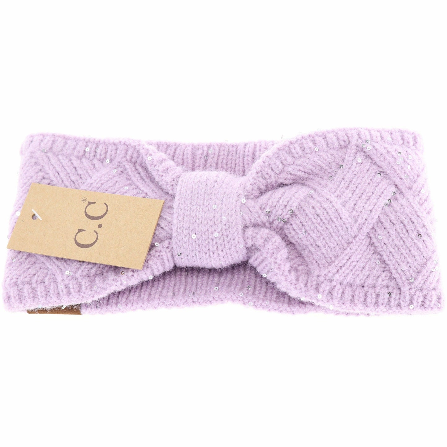C.C Sequin Brioche Cable Knit Headband