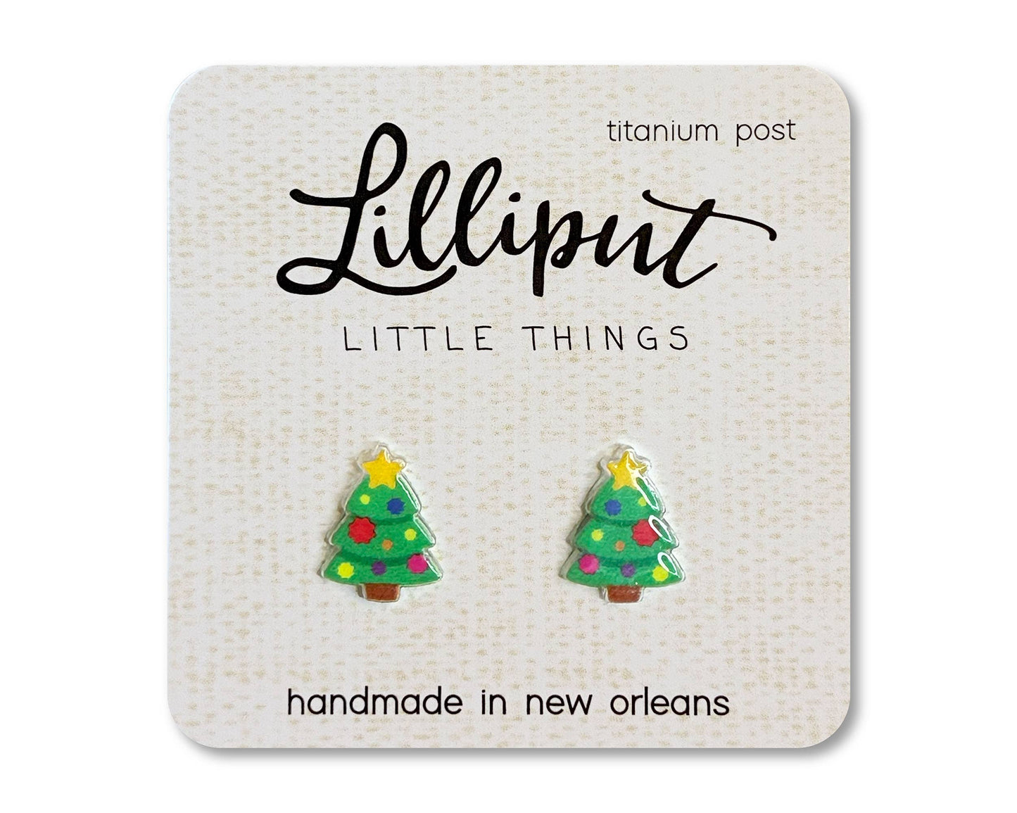 Lilliput Christmas Tree Earrings