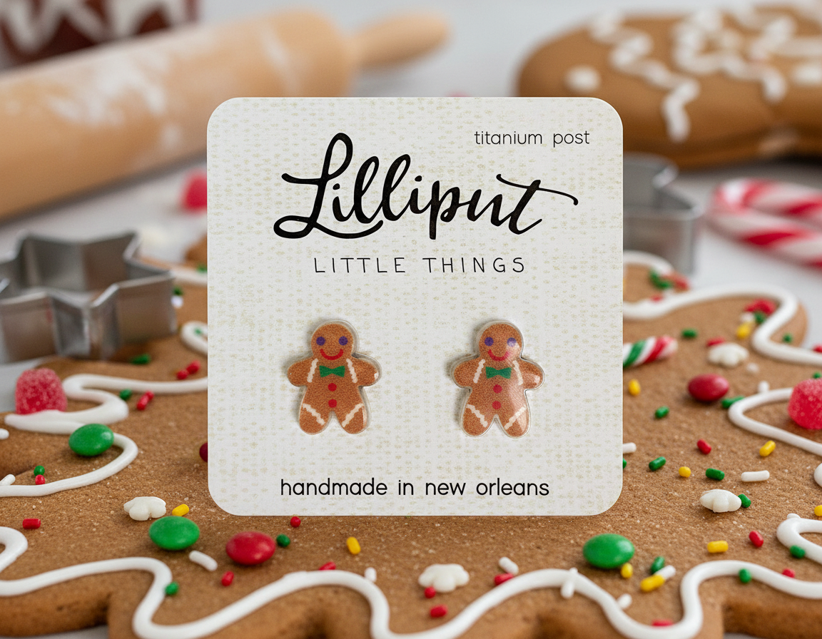 Lilliput Gingerbread Man Earrings