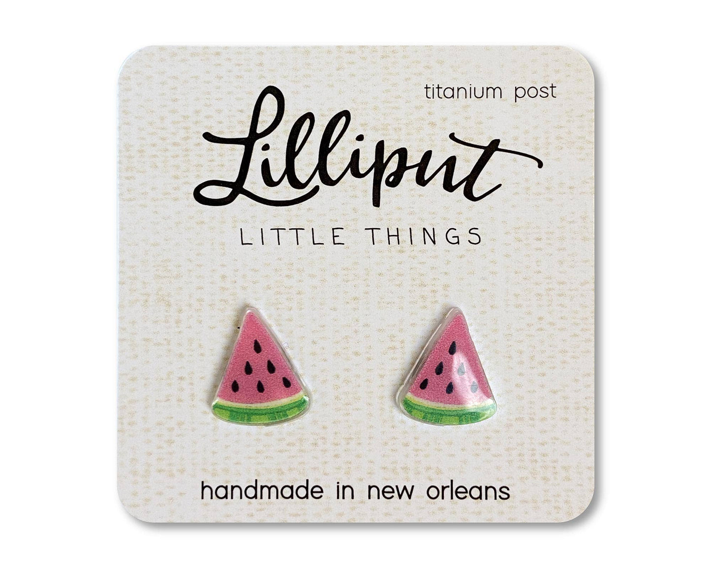 Lilliput Watermelon Earrings – Hypoallergenic Novelty Stud Earrings