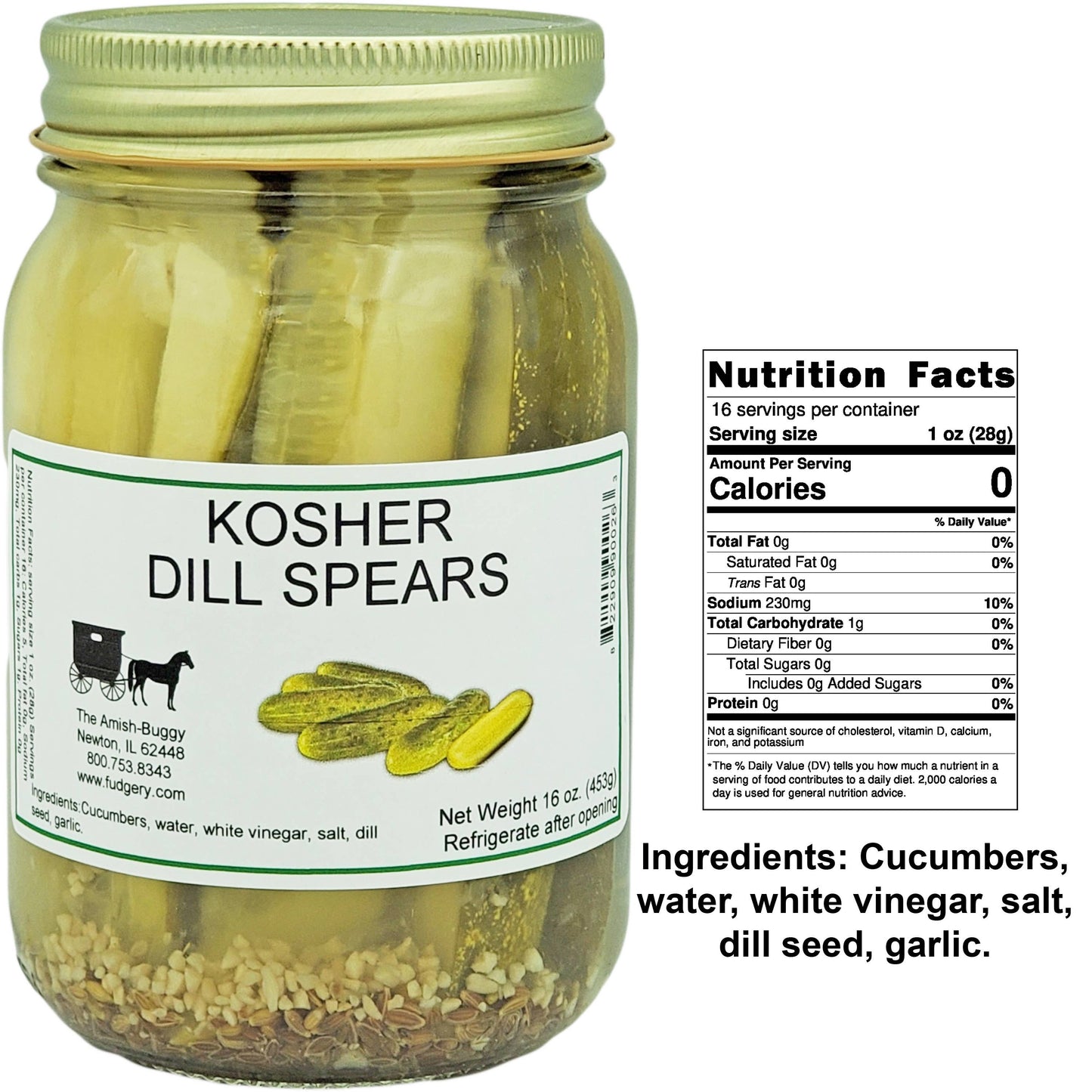 Amish Pickled Vegetables & Eggs 16 oz. Jar