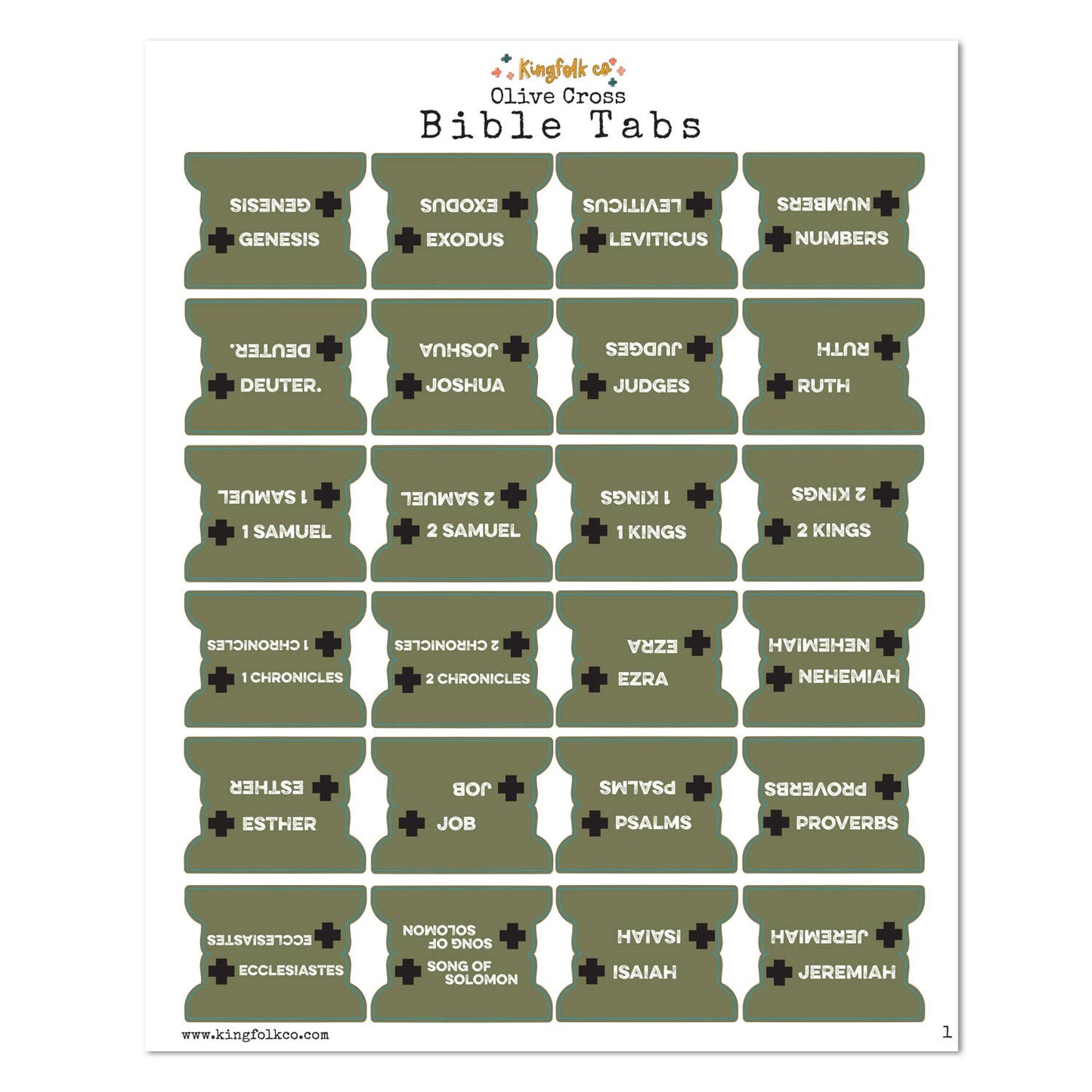 Olive Cross Bible Tabs