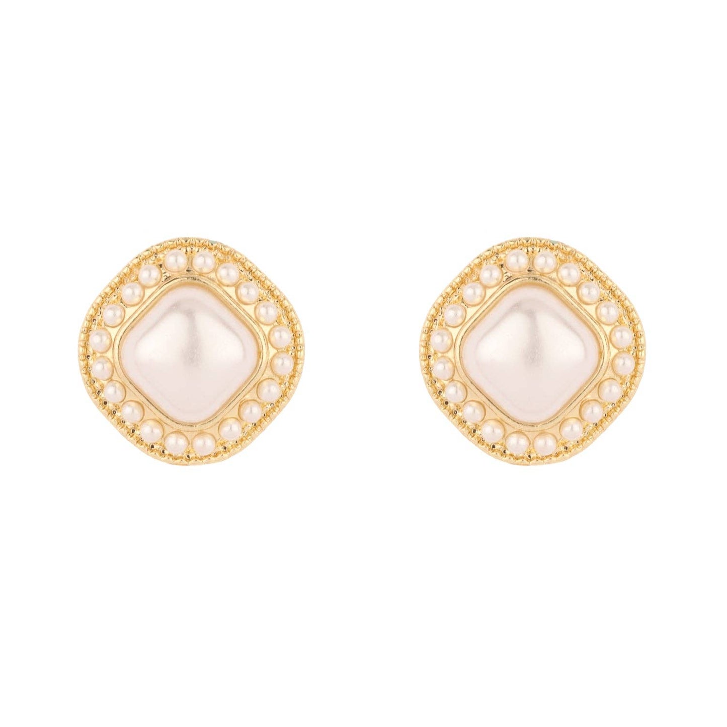 Pearl and Gold Stud Earrings