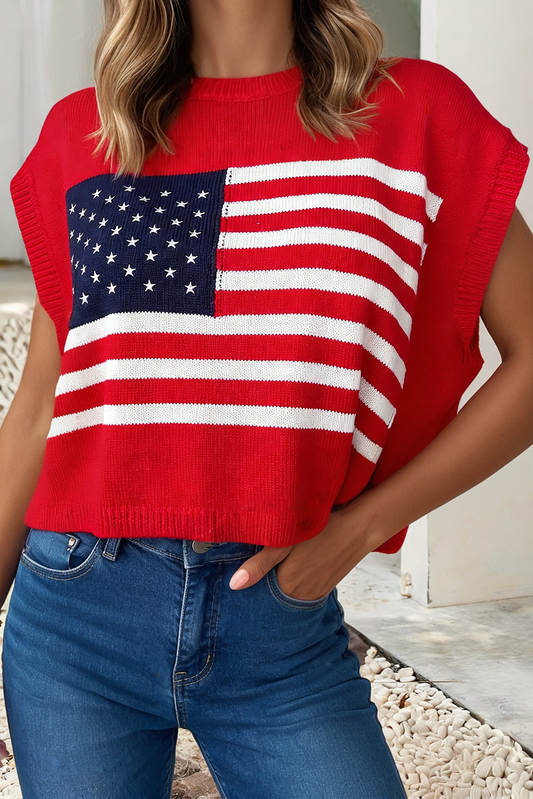 American Flag Dolman Sweater
