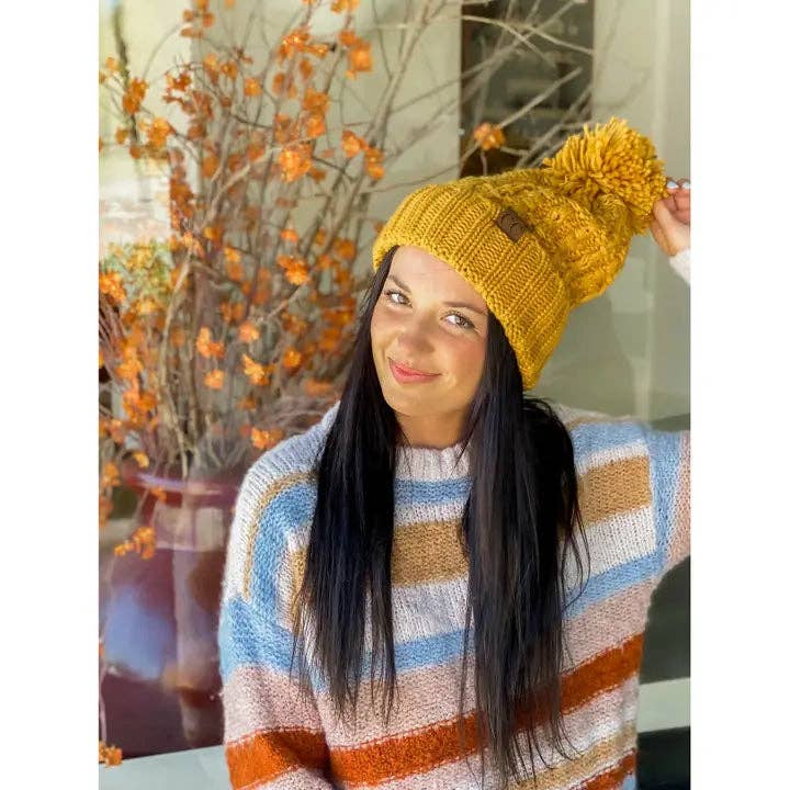 C.C Slipstitch Pom Beanie