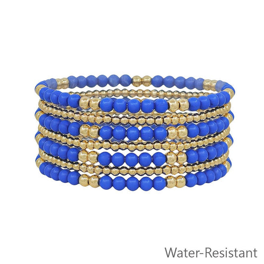 Royal Blue & Gold Game Day Bracelet Stack