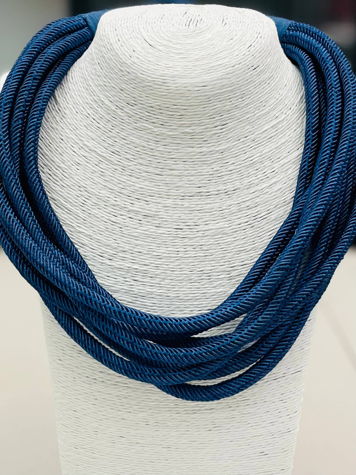 Slub 8-Strand Necklace in Navy