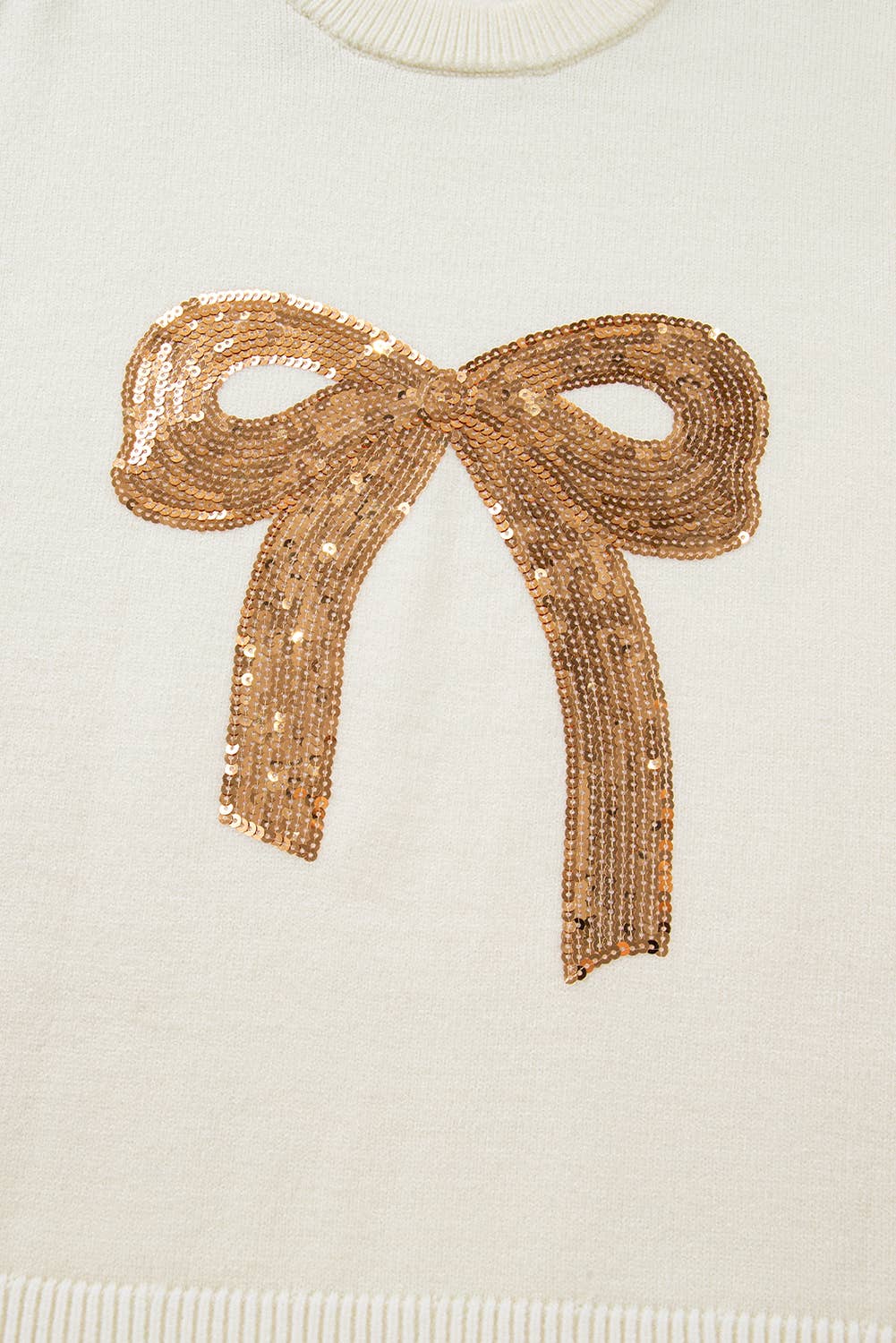 Gold Sequin Bow Sweater