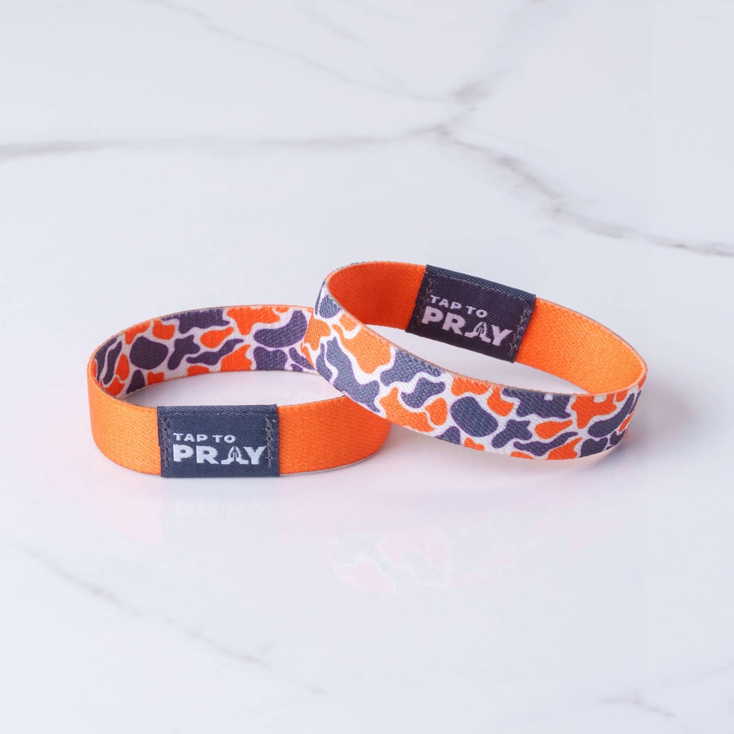 Versible Tap To Pray Wristbands - Team Camo - Orange & Grey
