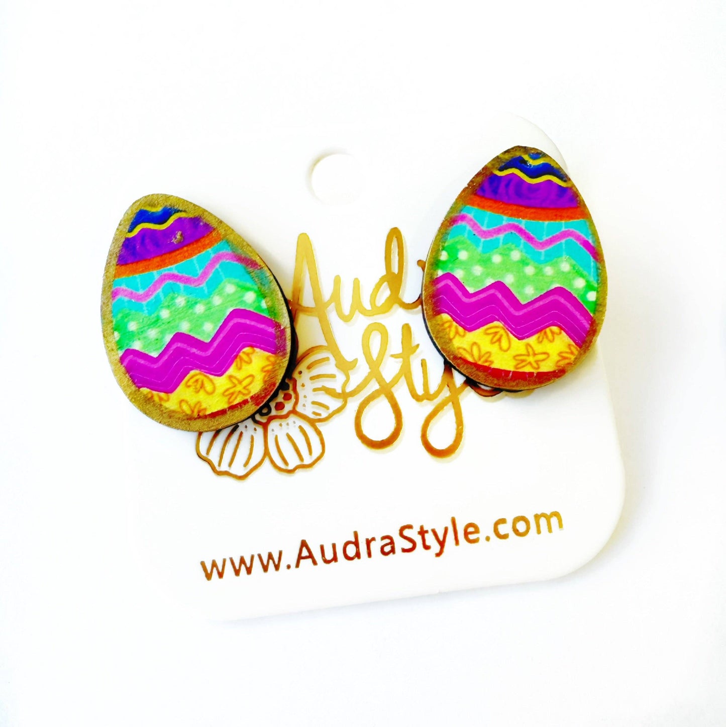 Easter Egg Stud - Colorful Spring Summer, Easter Earring