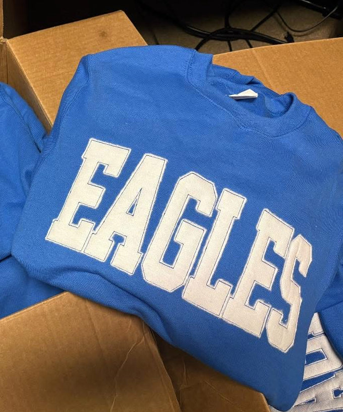 Eagles White Raggy Applique Sweatshirt