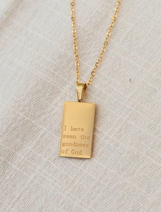 Jenessa Wait I have seen the goodness of God Gold Necklace