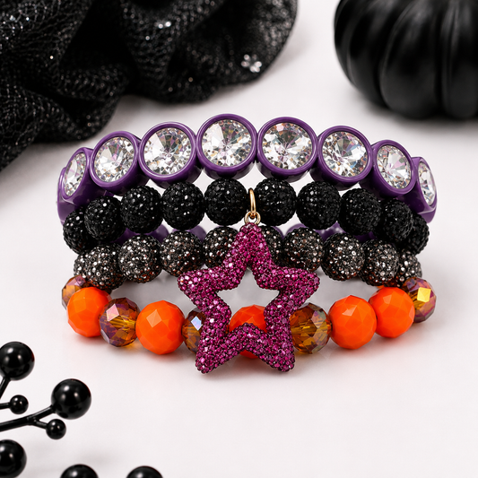 Halloween Bracelet Stacks | Limited Edition Spooky Sparkle Bracelets