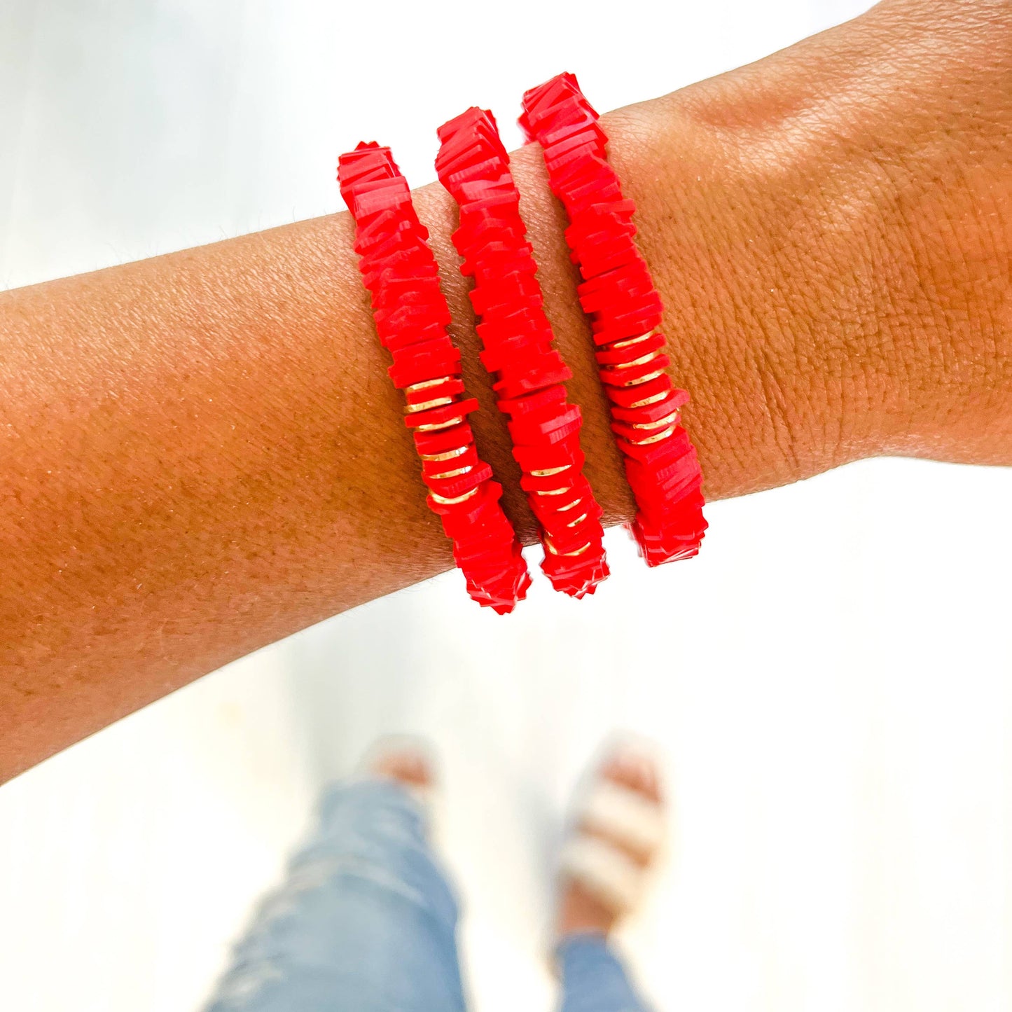 Red Game Day Bracelets &  Necklaces