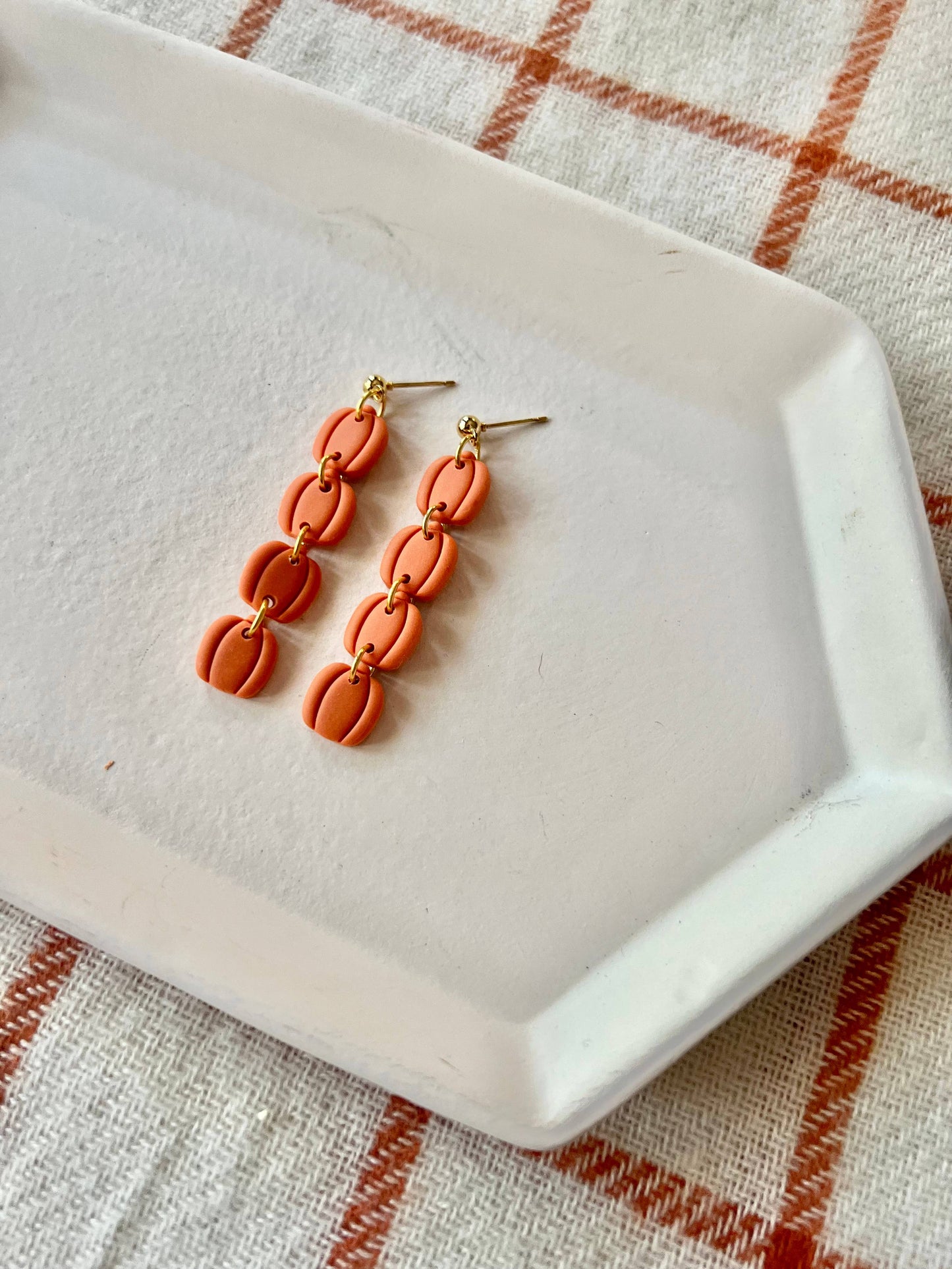 Small Pumpkin Chain Earrings