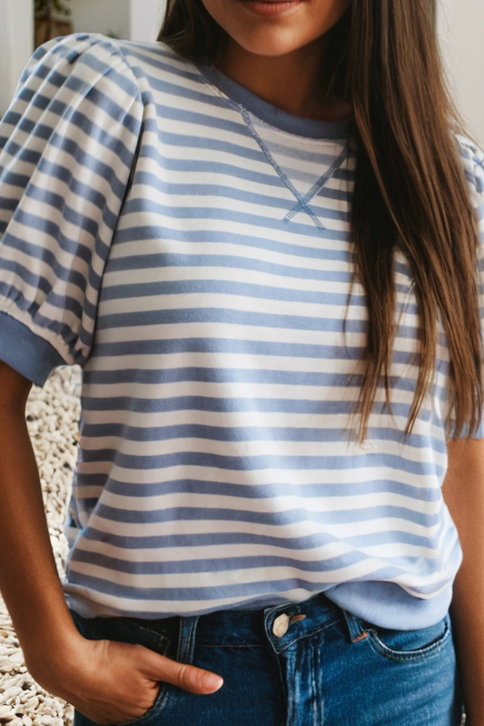 Striped Bubble Sleeve Tee
