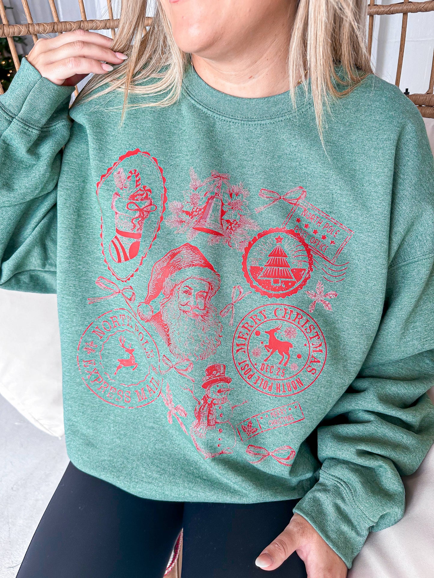 Christmas Postage Stamp Sweatshirt