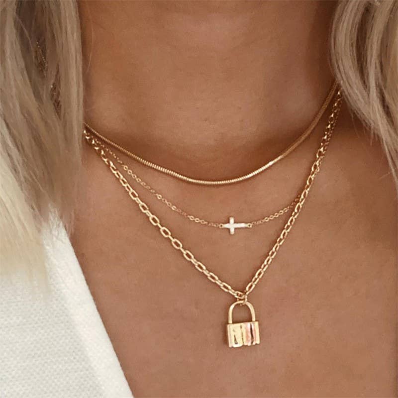 Gold Locket Layered Necklace