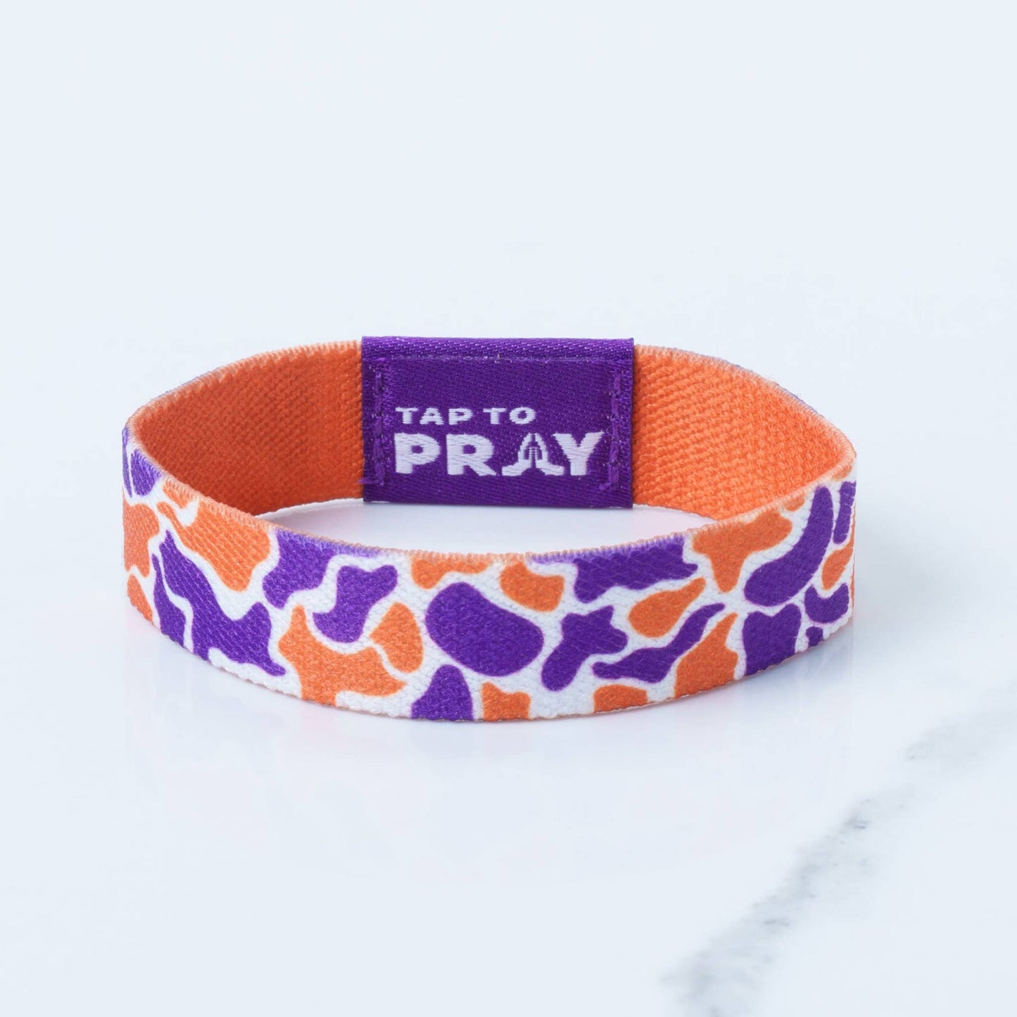 Versible Tap To Pray Wristbands - Team Camo - Orange & Purple