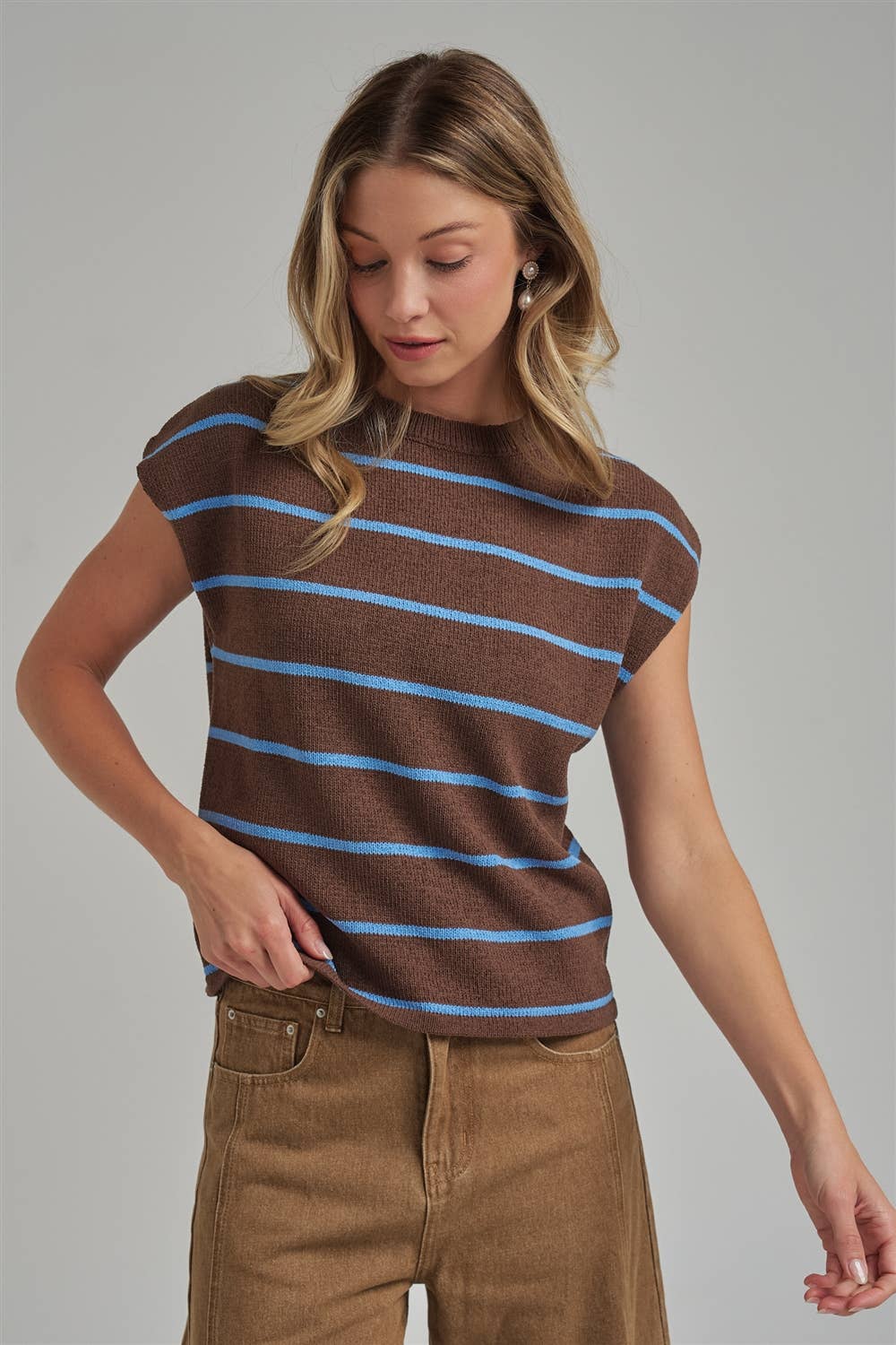 Striped Transitional Sleeveless Sweater