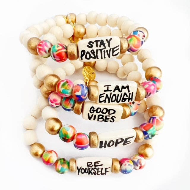 Affirmation Words Beaded Bracelet