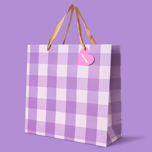 Gift Bags - Purple Gingham