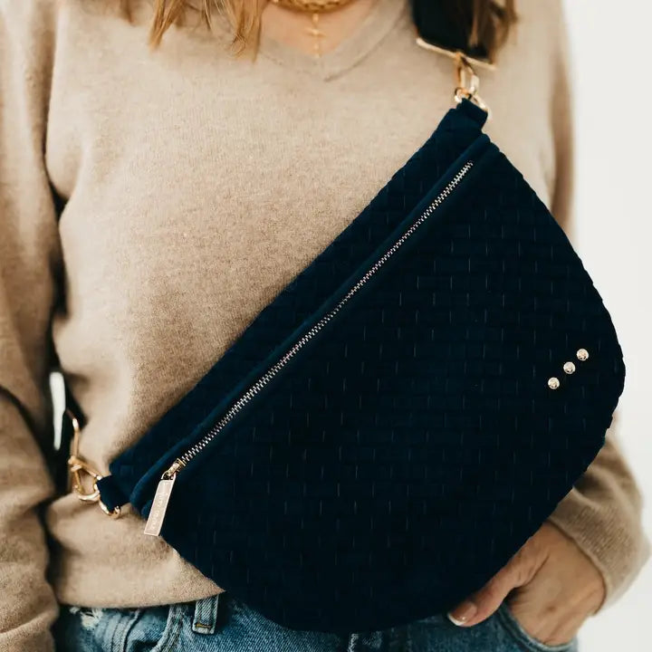 Pretty Simple Westlyn Woven Suede Crossbody Bum Bag