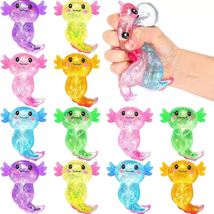 Glitter Axolotl Squishy Toy