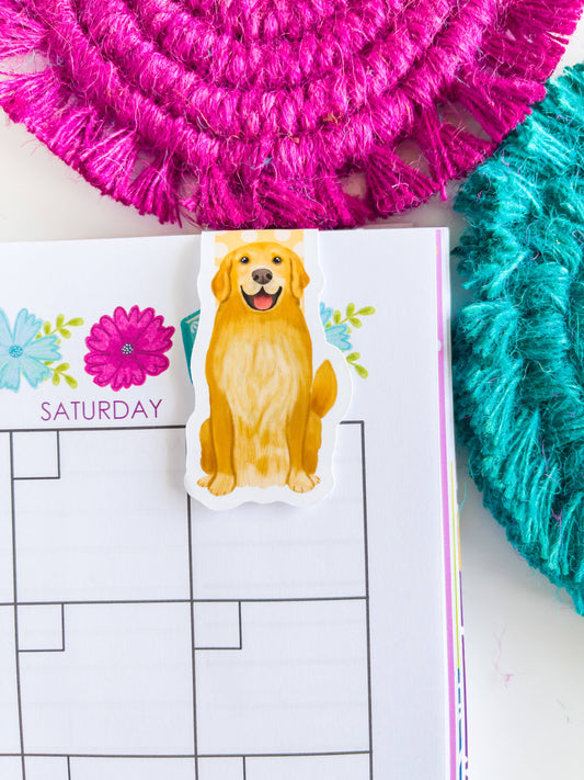Golden Retriever Magnetic Bookmark