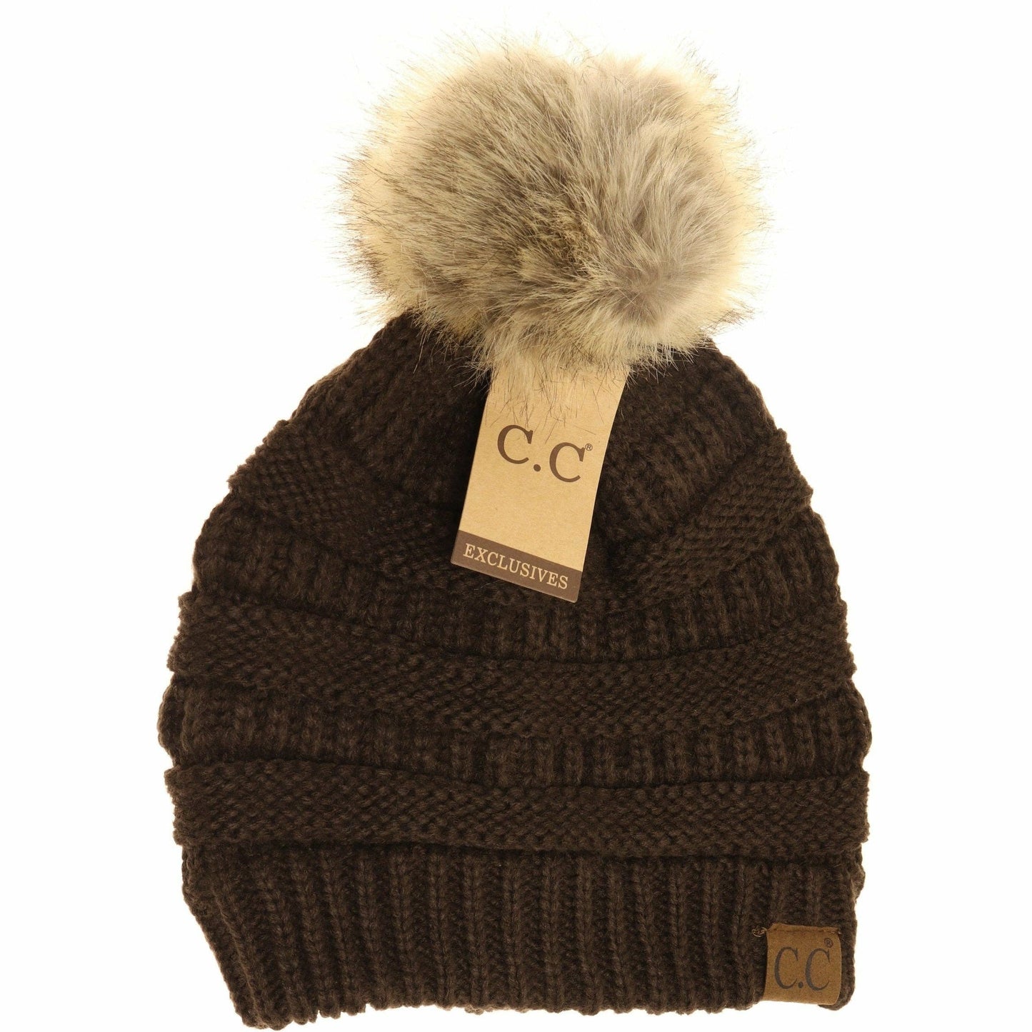 C.C Fur Pom Beanie