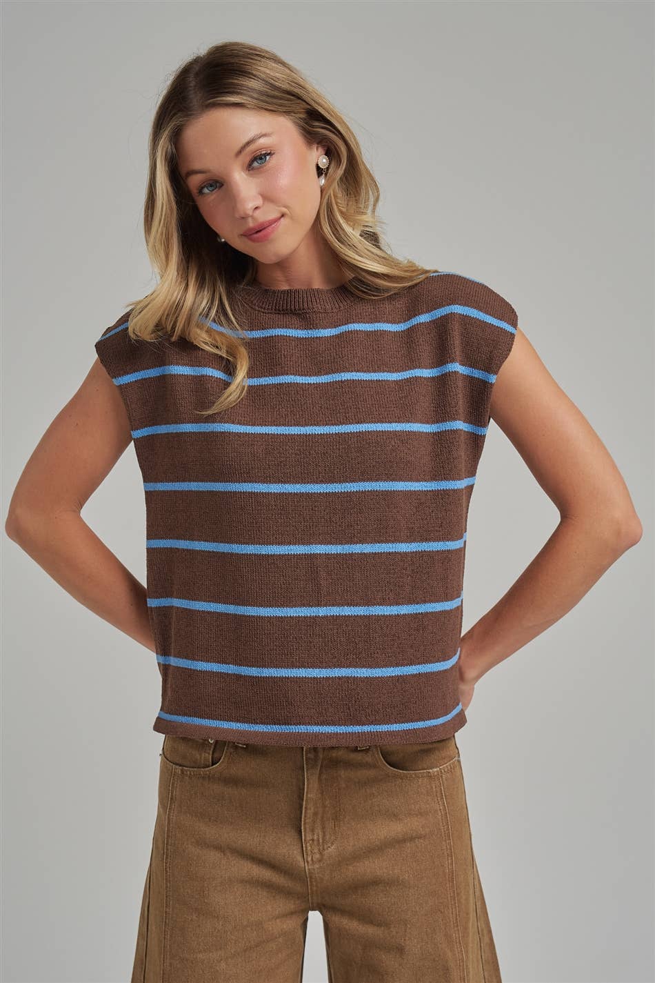 Striped Transitional Sleeveless Sweater