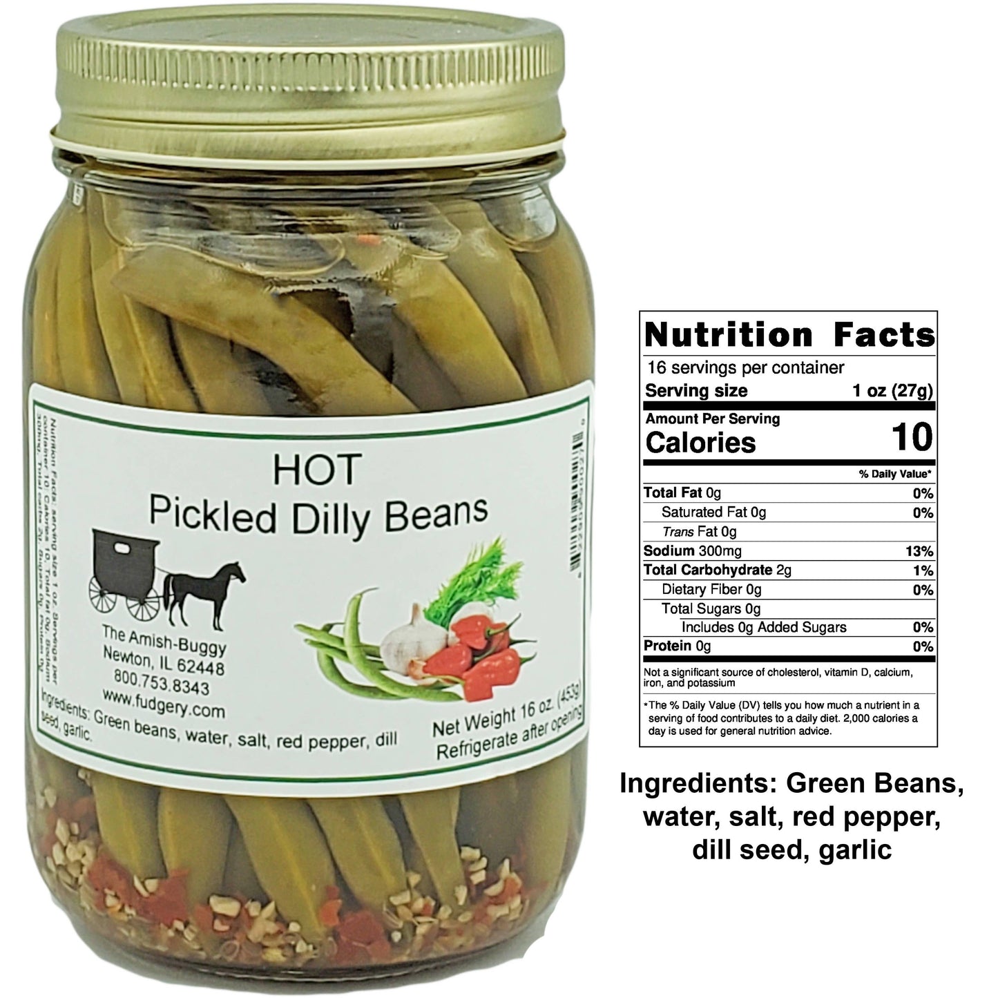 Amish Pickled Vegetables & Eggs 16 oz. Jar