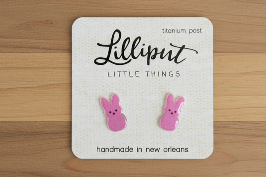 Lilliput Marshmallow Easter Bunny Earrings