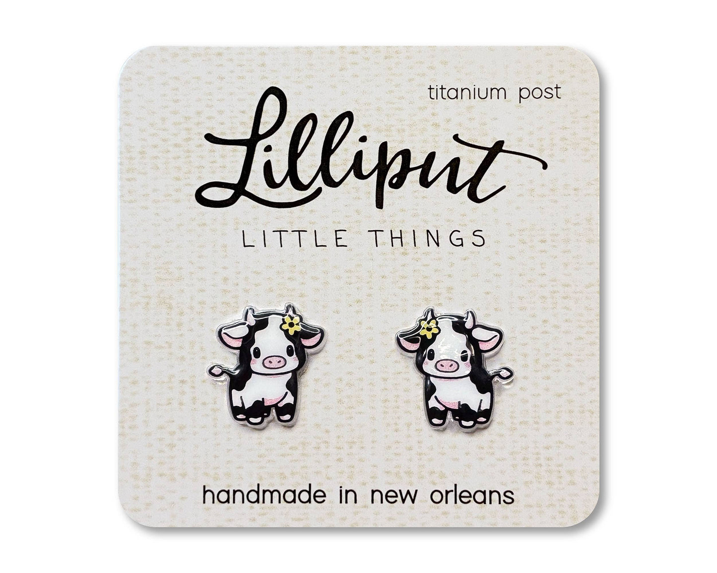 Lilliput Baby Cow Earrings