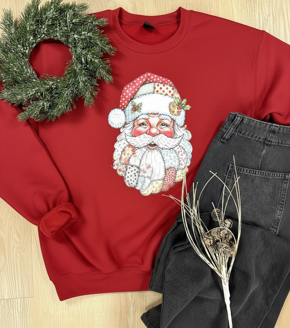 Patchwork Santa Sweatshirts