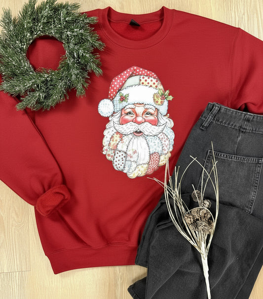 Patchwork Santa Sweatshirts