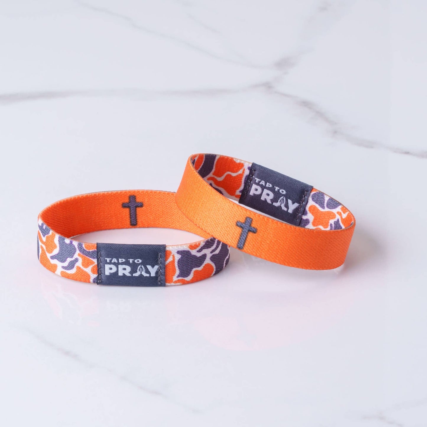 Versible Tap To Pray Wristbands - Team Camo - Orange & Grey