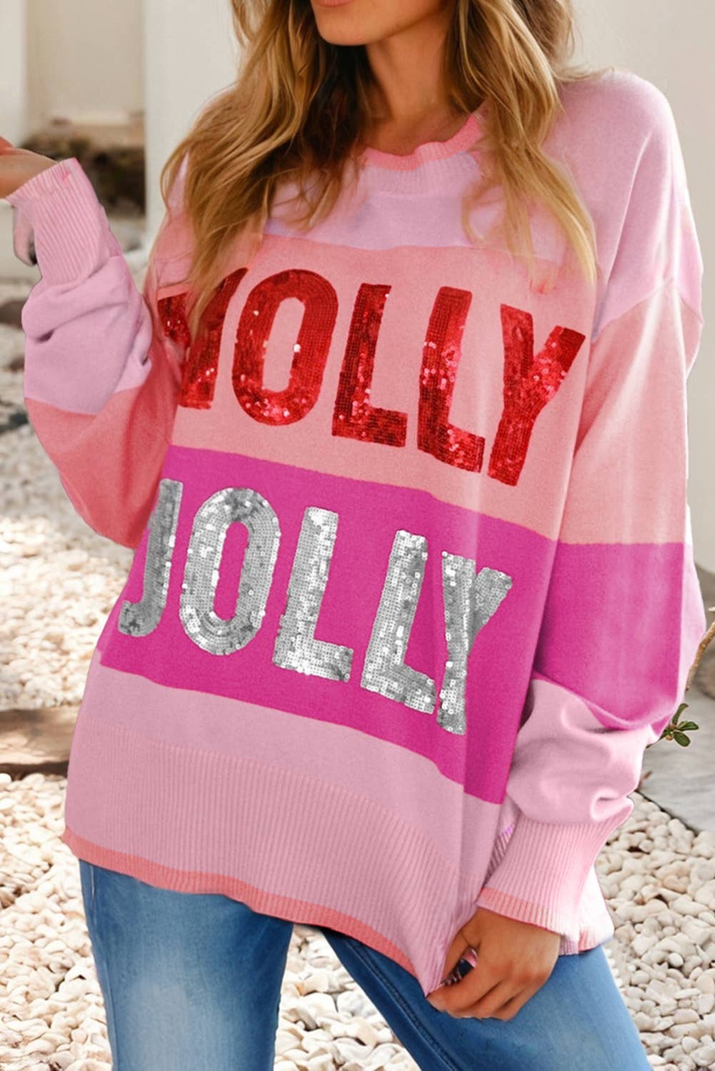 Holly Jolly Sequin Sweater lo