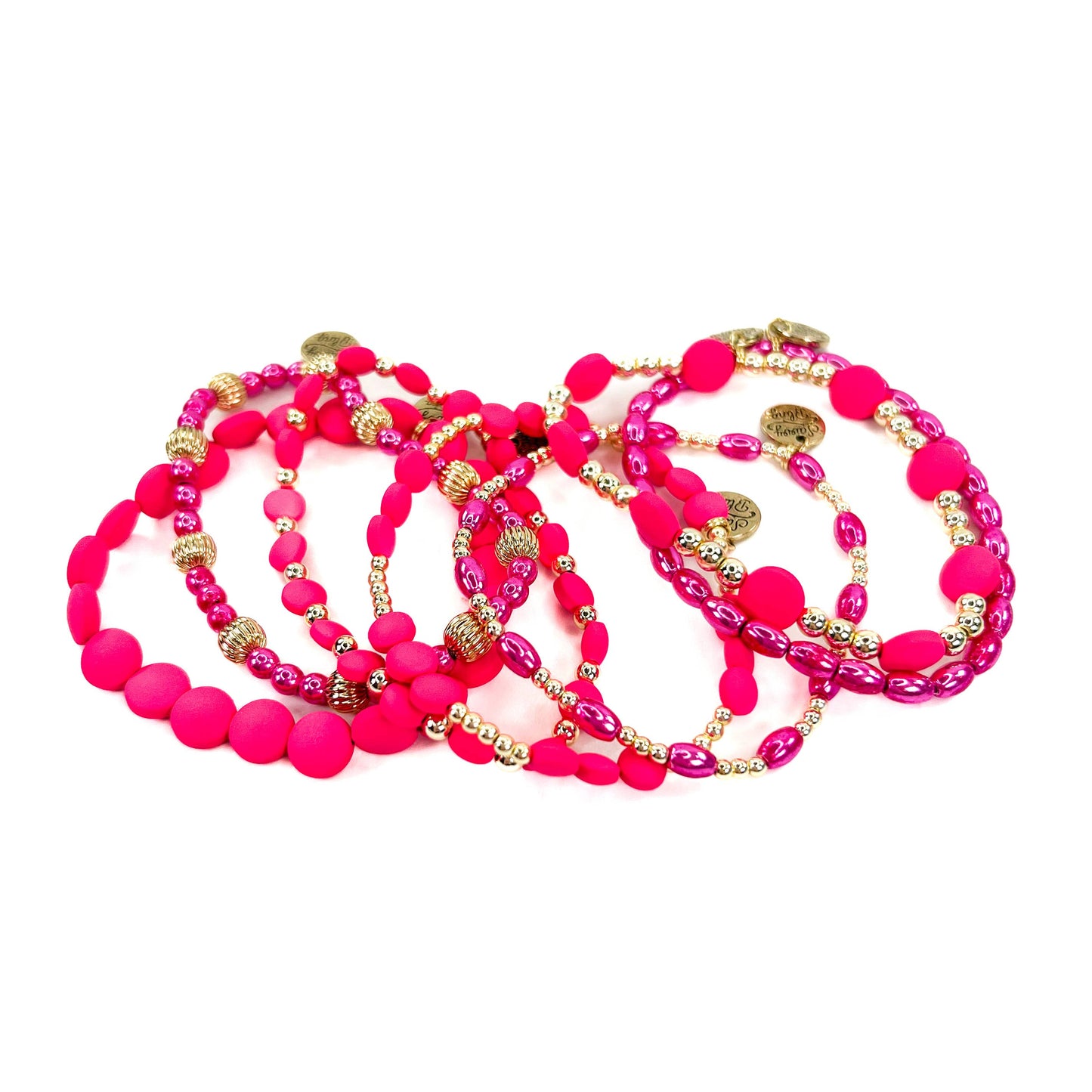 Hot Pink Bead Bracelets