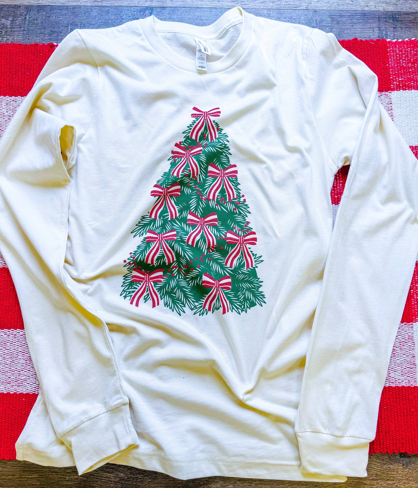 Christmas Tree Bows Long Sleeve Tee