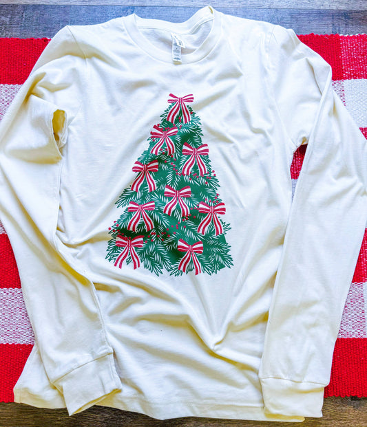 Christmas Tree Bows Long Sleeve Tee