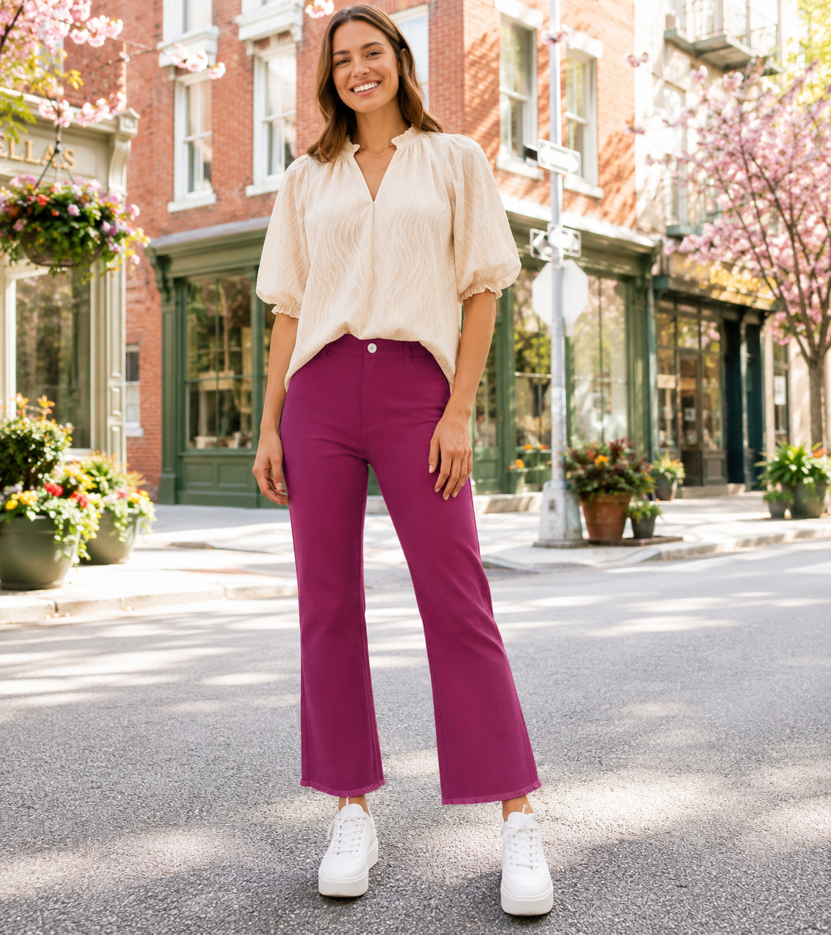 La Miel High Waisted Flare Pants for Women