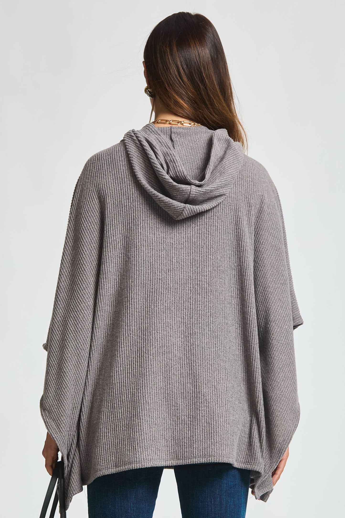 Dear Scarlett Ribbed Knit Poncho Top